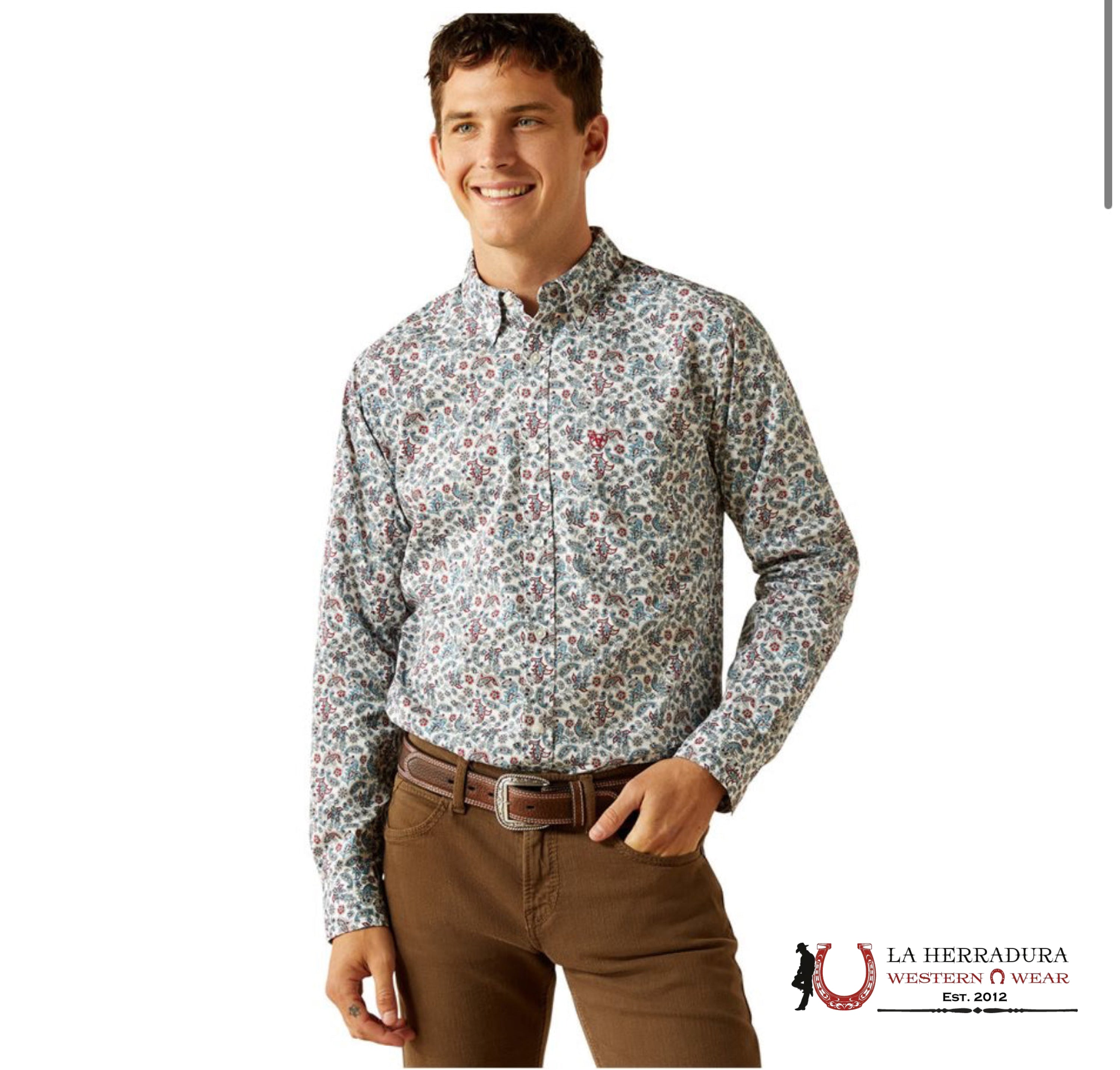 ARIAT MENS Stiles Light Blue Longsleeve Shirt - 8996 ROPA HOMBRES