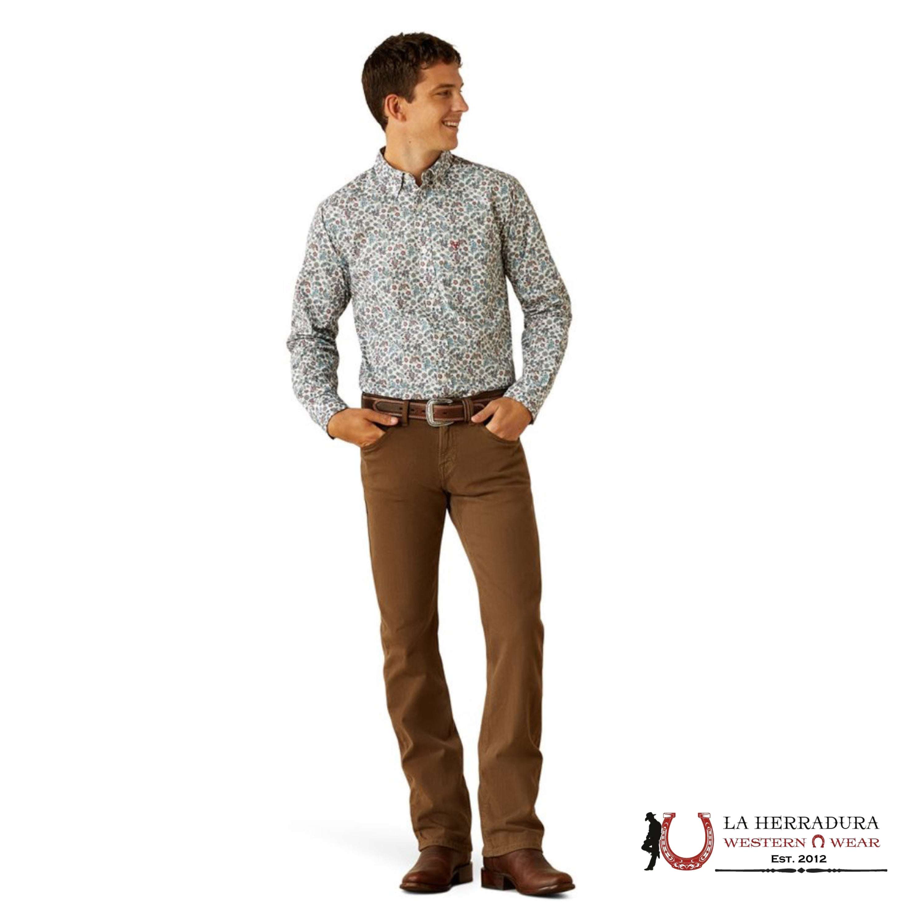 ARIAT MENS Stiles Light Blue Longsleeve Shirt - 8996 ROPA HOMBRES