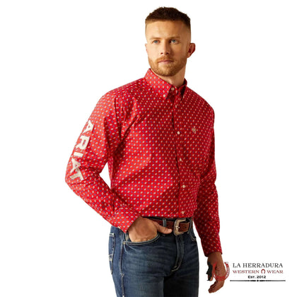 CAMISETA DE MANGA LARGA ROJA/BEIGE TEAM FALLON DE HOMBRE ARIAT - 10058961