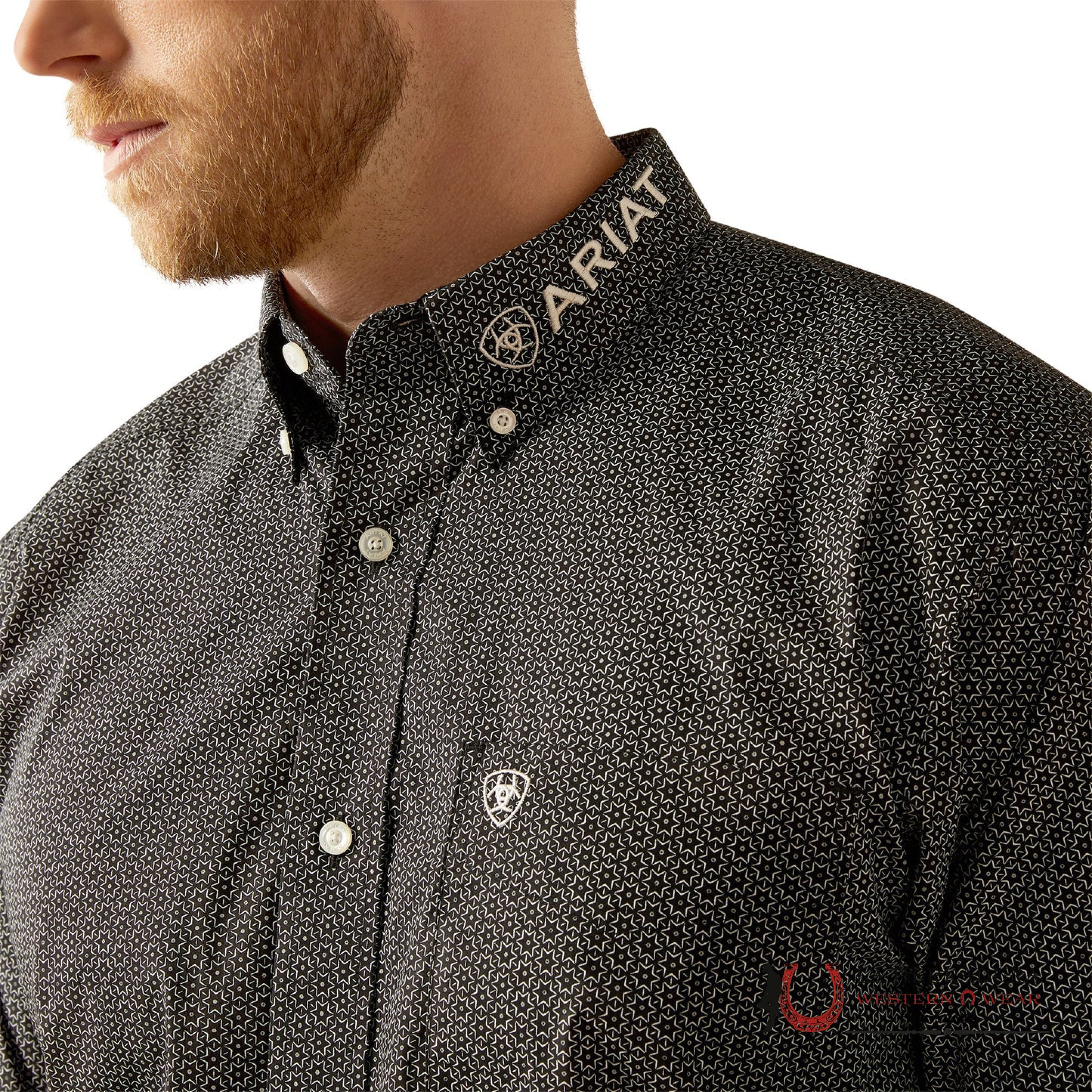 ARIAT MENS Team Fowler Black/White Shirt - 8960 ROPA HOMBRES