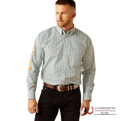 CAMISA DE MANGA LARGA ARIAT TEAM FRANKLIN AZUL/MARRÓN PARA HOMBRE - 10058962