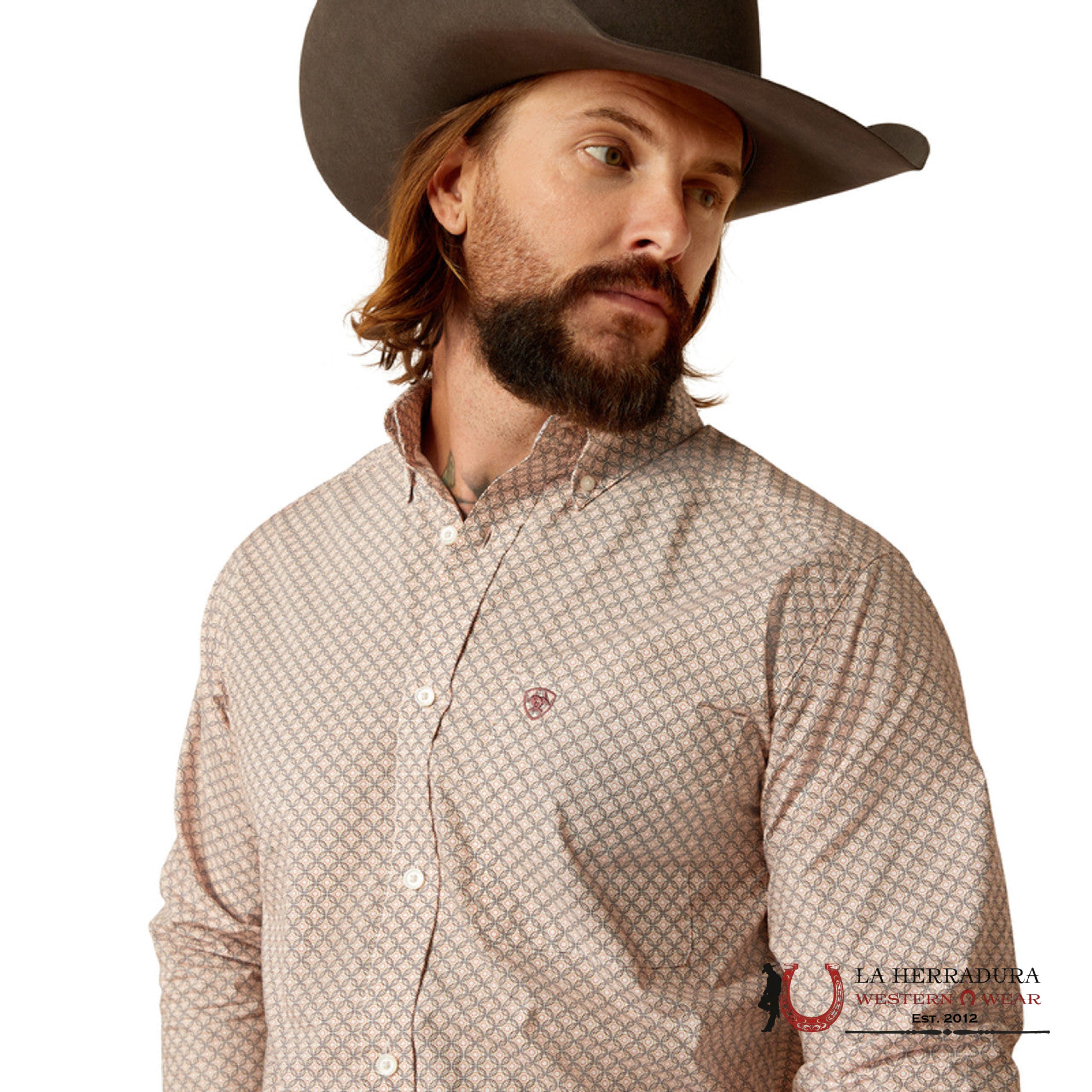 Ariat Titue Fitted Long Sleeve Shirt Brown - 2366 Ropa Hombres