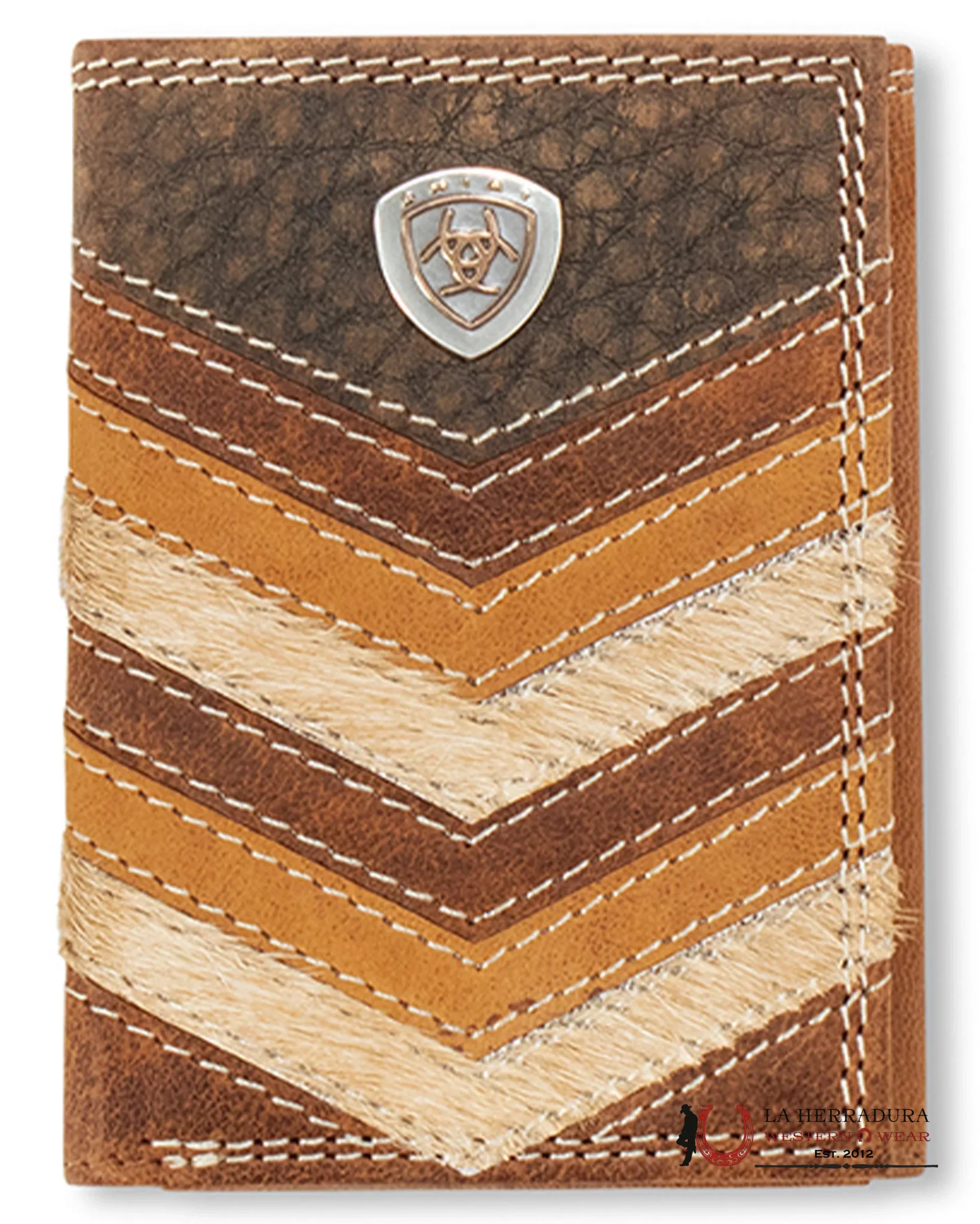 ARIAT MENS TRI FOLD BROWN WALLET-A3563797 ACCESORIOS