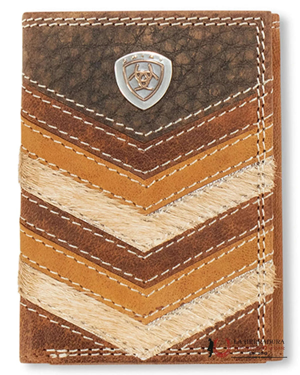 ARIAT MENS TRI FOLD BROWN WALLET-A3563797