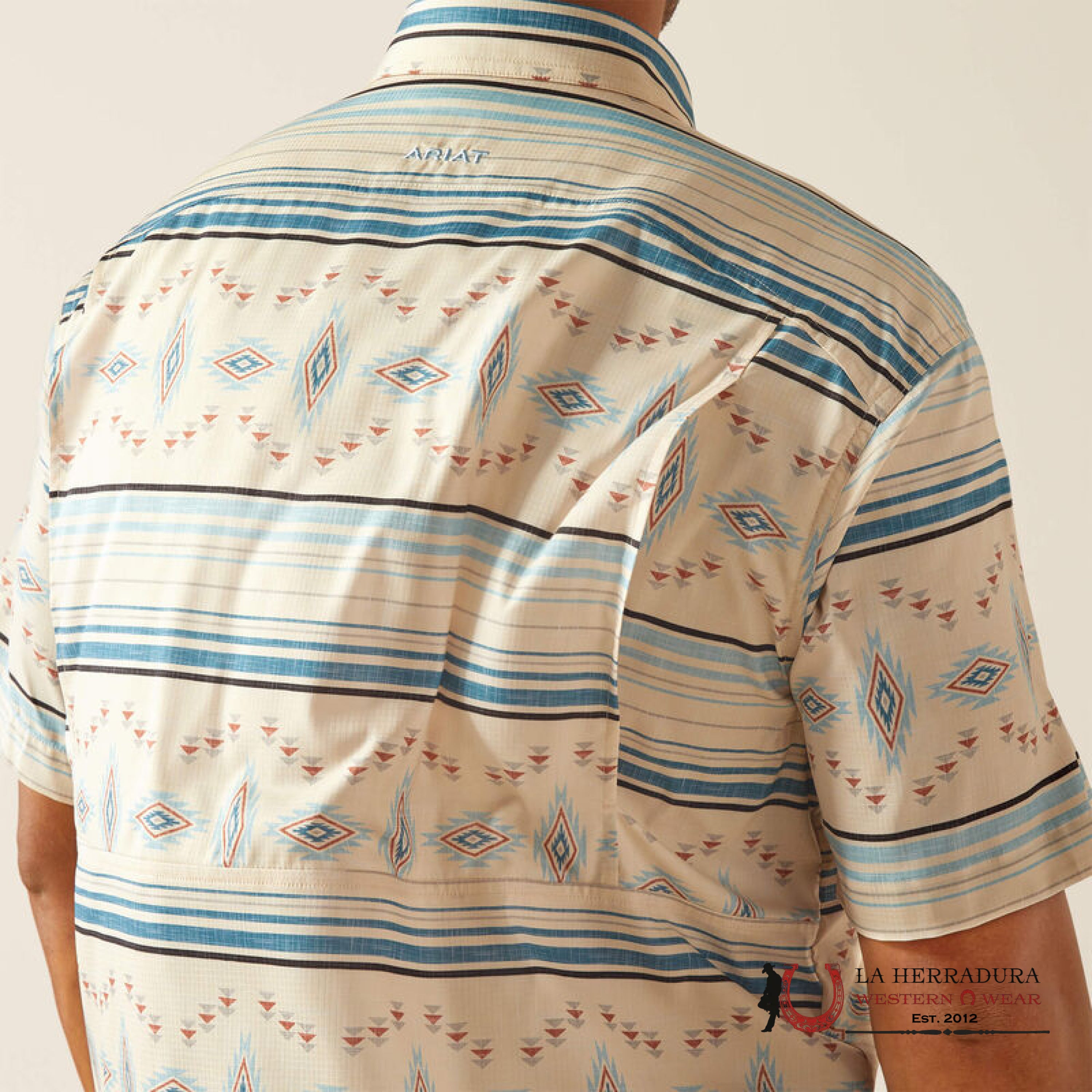ARIAT MENS Venttek Moonbeam Biege With Aztec Print Shirt - 8810 ROPA HOMBRES