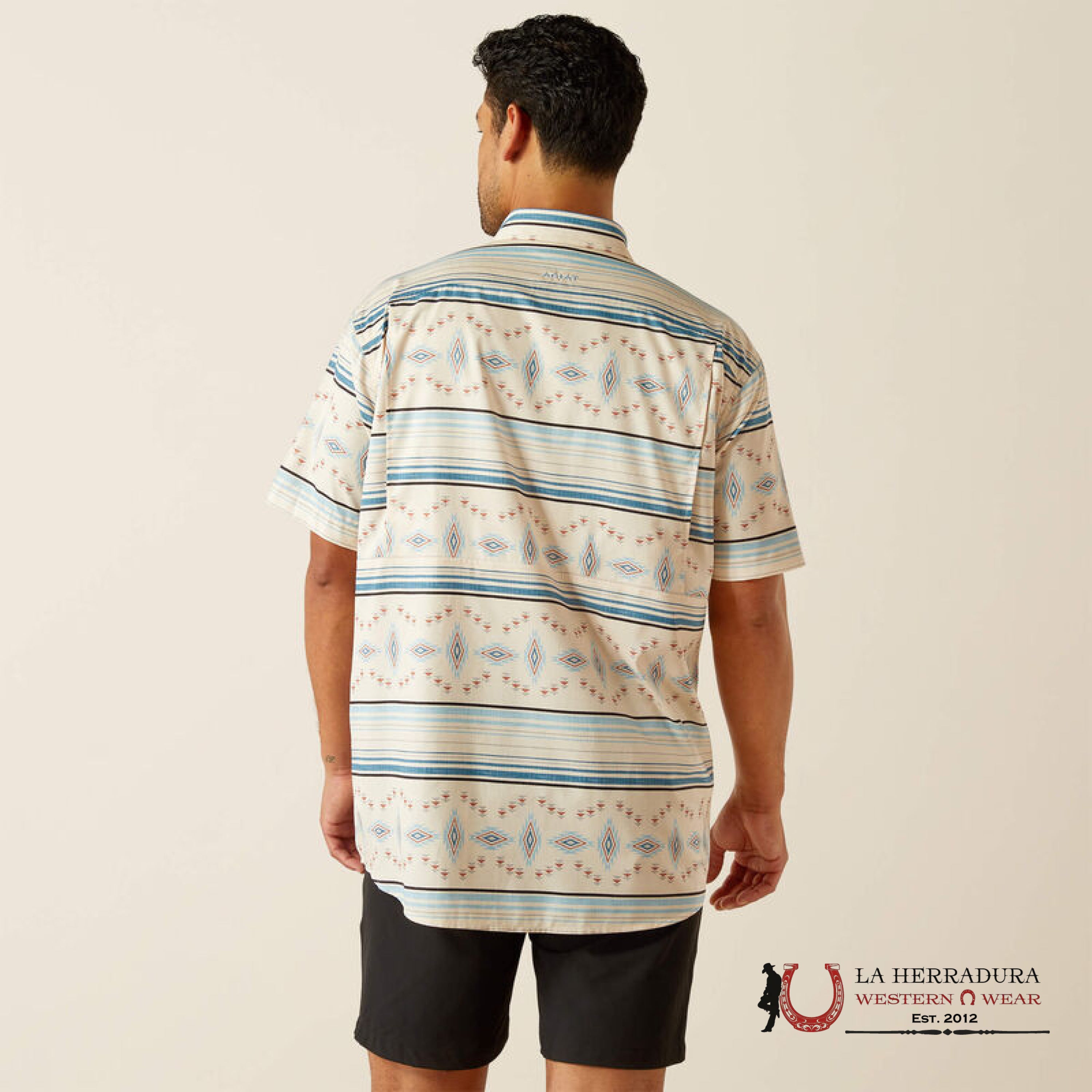 ARIAT MENS Venttek Moonbeam Biege With Aztec Print Shirt - 8810 ROPA HOMBRES