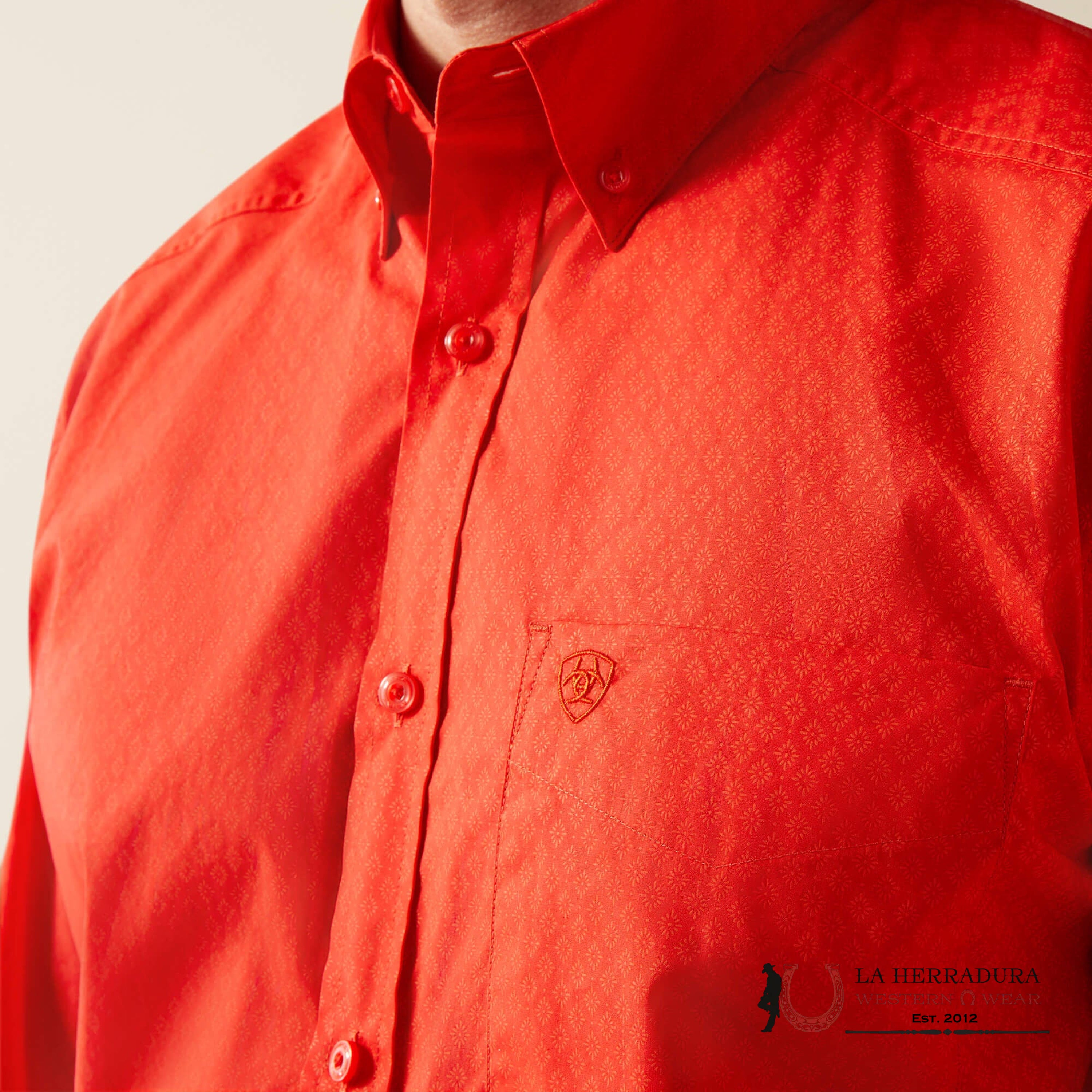 ARIAT MENS Waylen Red Long Sleeve Shirt - 8812 ROPA HOMBRES