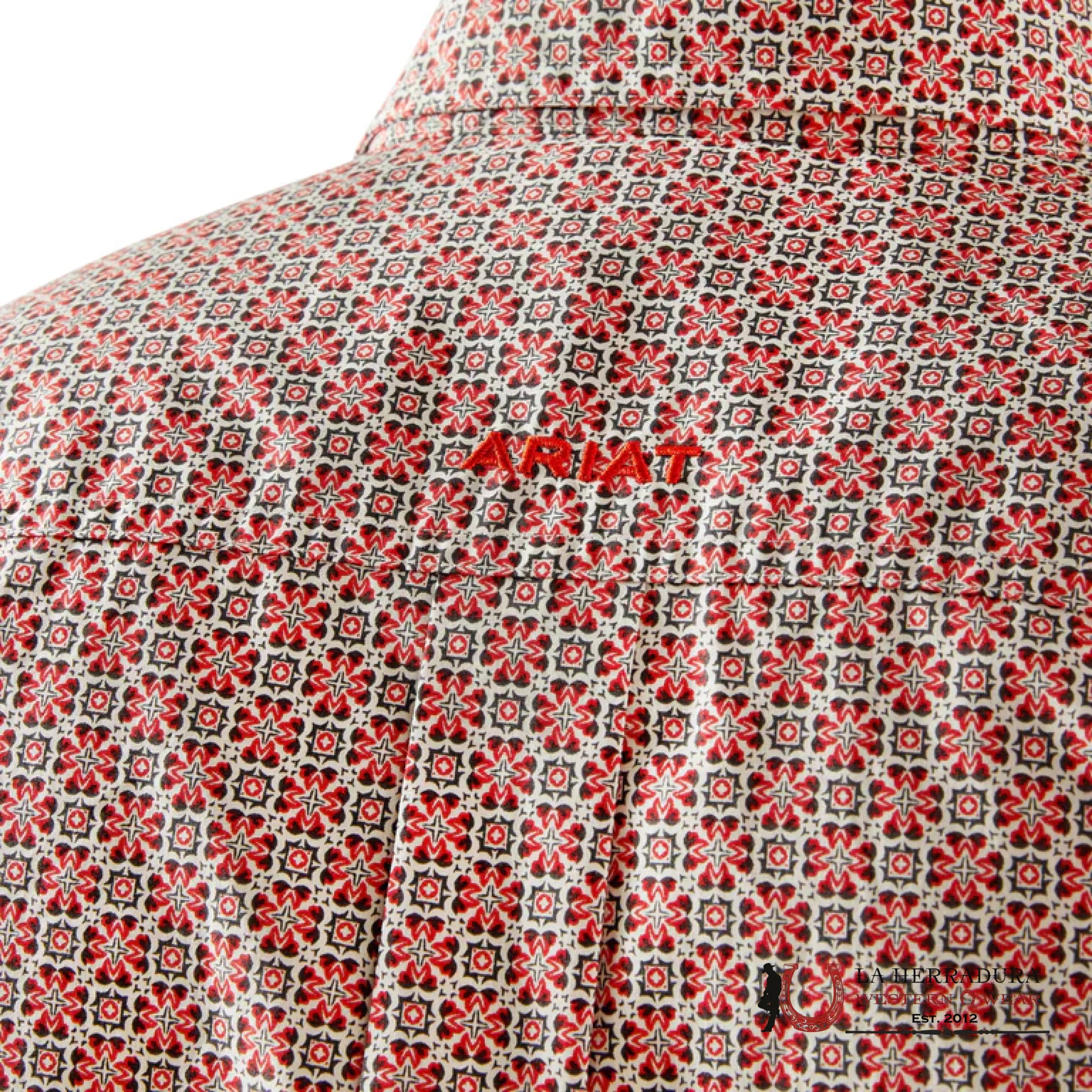 ARIAT MENS Welch Red Short Sleeve With Western Print - 8749 ROPA HOMBRES