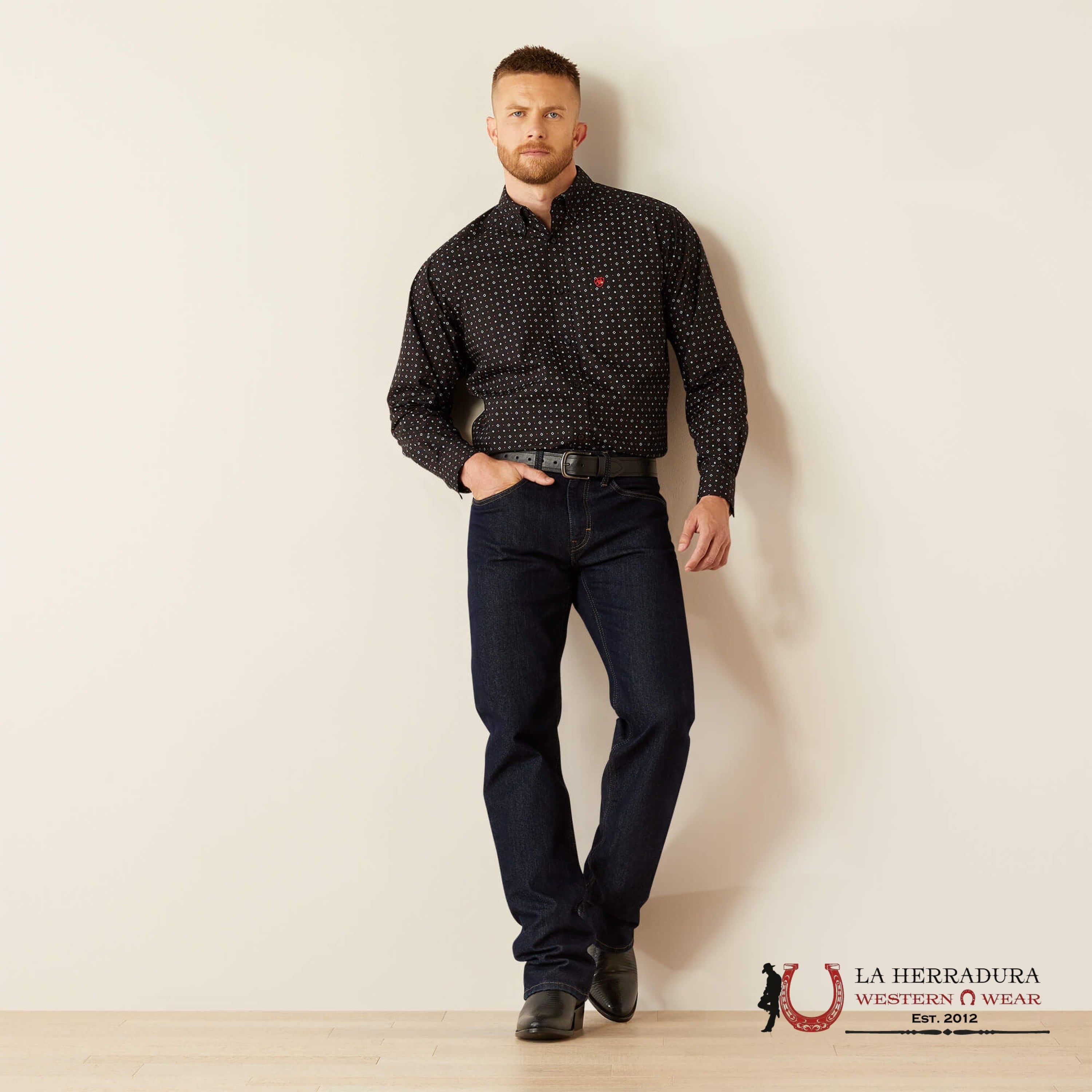 ARIAT MENS Westbrook Black Long Sleeve Shirt - 8764 ROPA HOMBRES