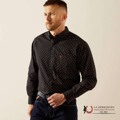 ARIAT MENS WESTBROOK BLACK LONG SLEEVE SHIRT - 10058764