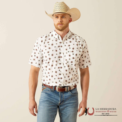 CAMISA ARIAT DE MANGA CORTA BLANCA CON ESTAMPADO AZTECA MULTICOLOR PARA HOMBRE WESTSCOTT - 10058748