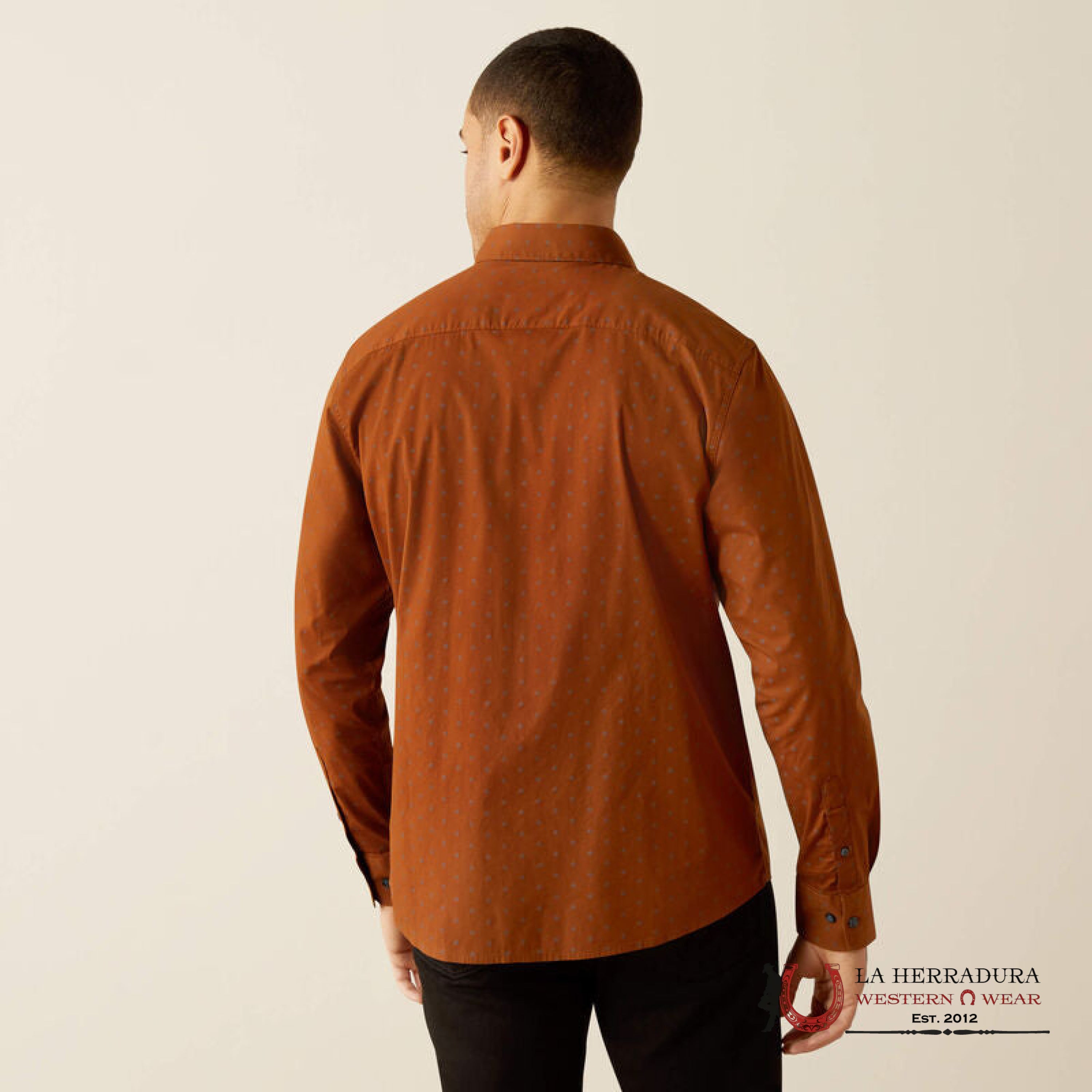 Ariat Mickey Modern Fit Long Sleeve Shirt Brown - 4062 Ropa Hombres