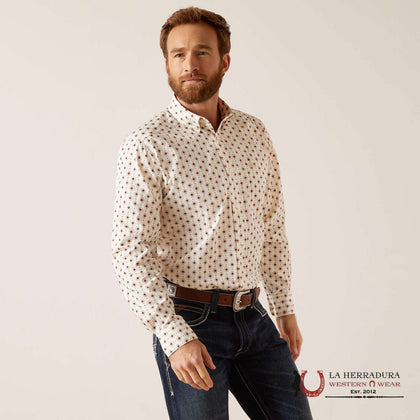 ARIAT NATEN FITTED LONG SLEEVE SHIRT WHITE - 10047374