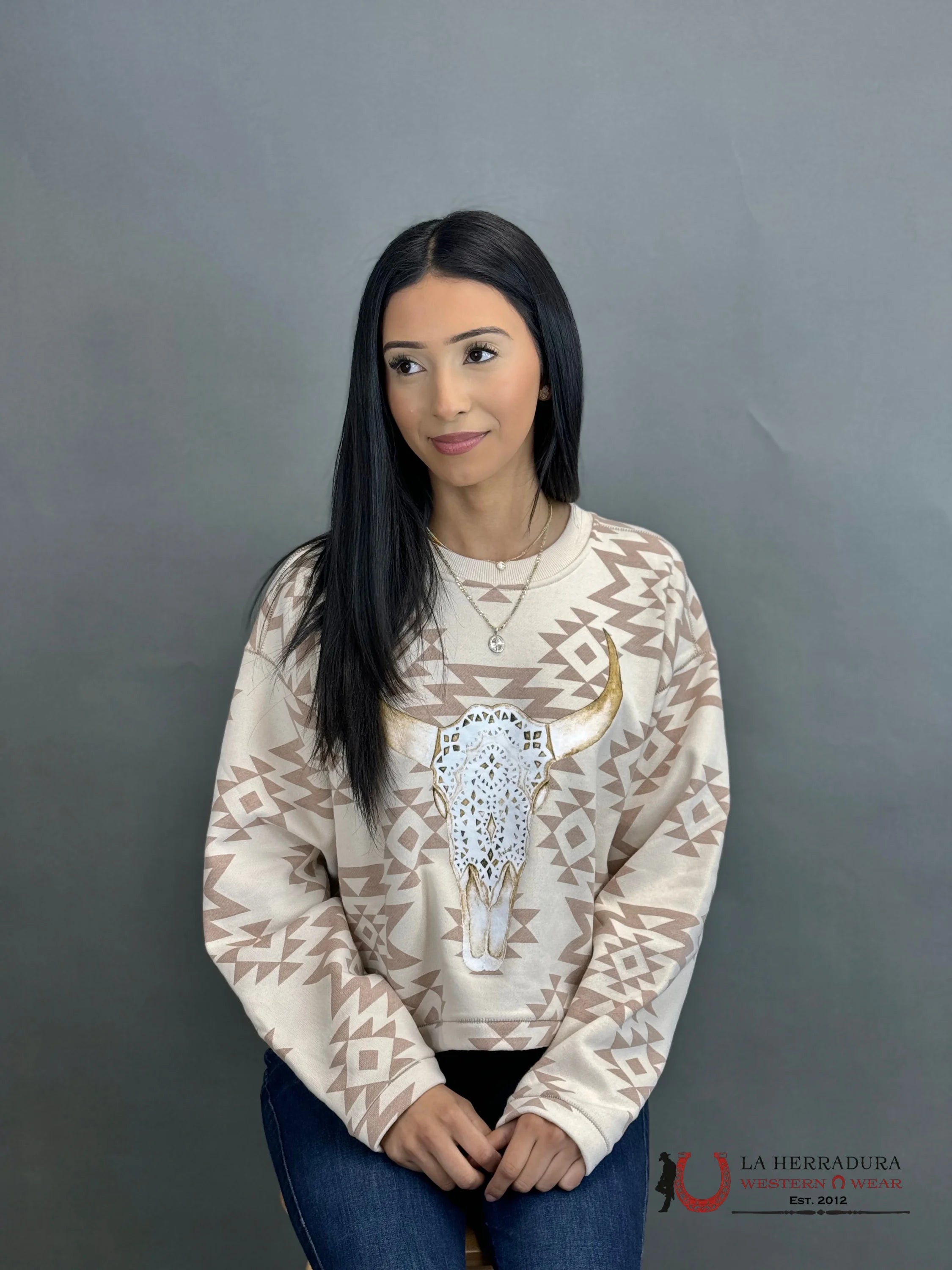 Ariat Okeefe Sweater Shirt Brazilian Sand-6272 Ropa Mujeres