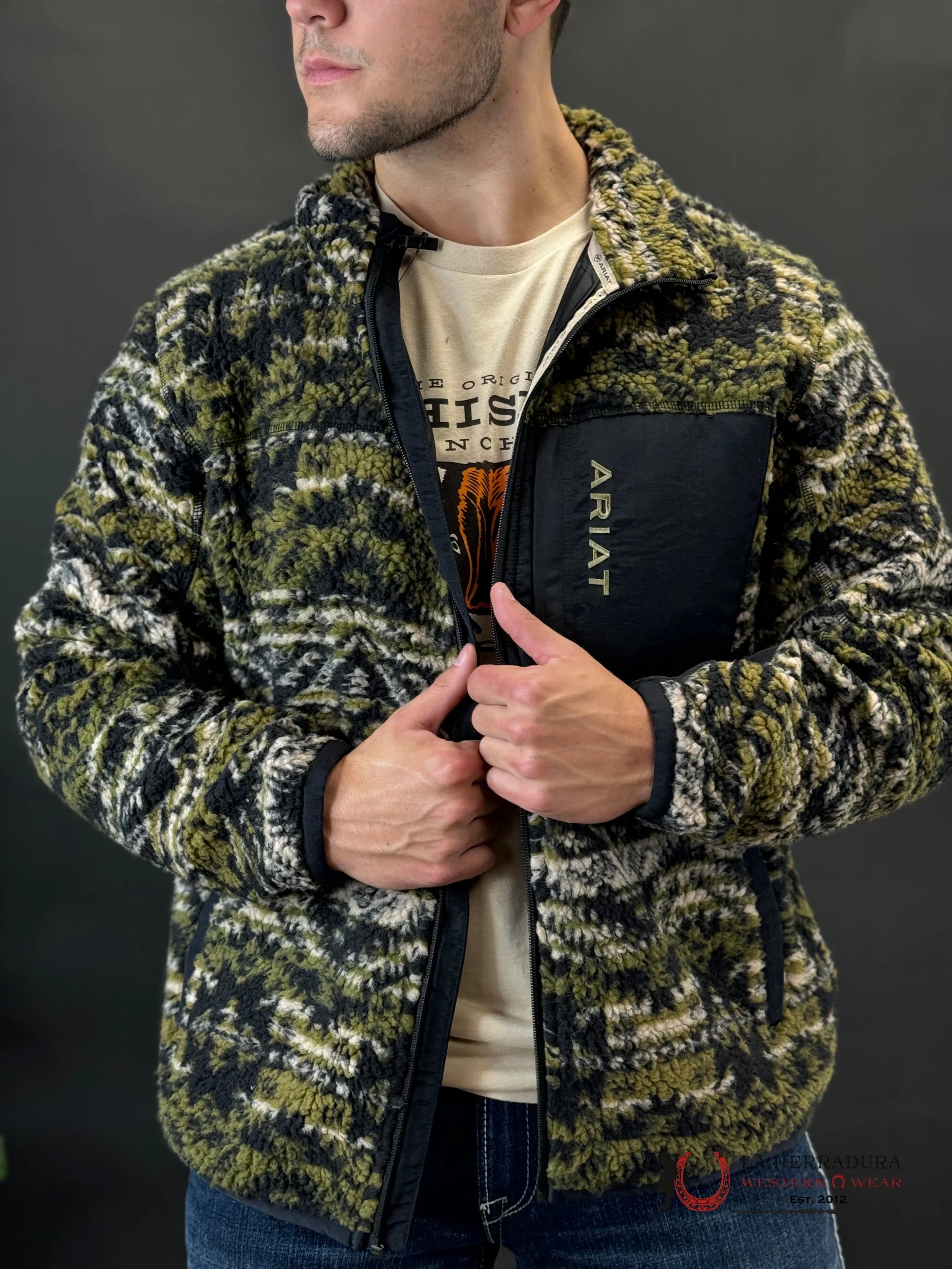 Ariat Olive Leaf Mammoth Sweater Ropa Hombres