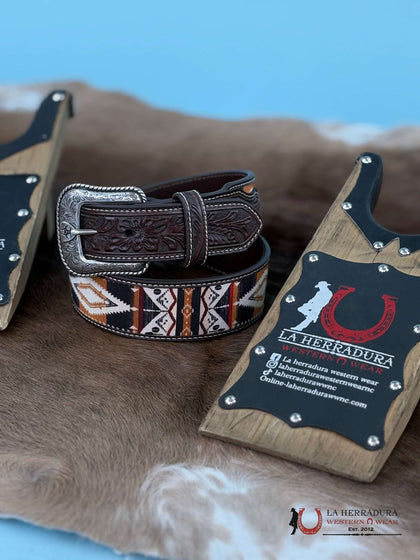 ARIAT ORANGE/TAN AZTEC BELT
