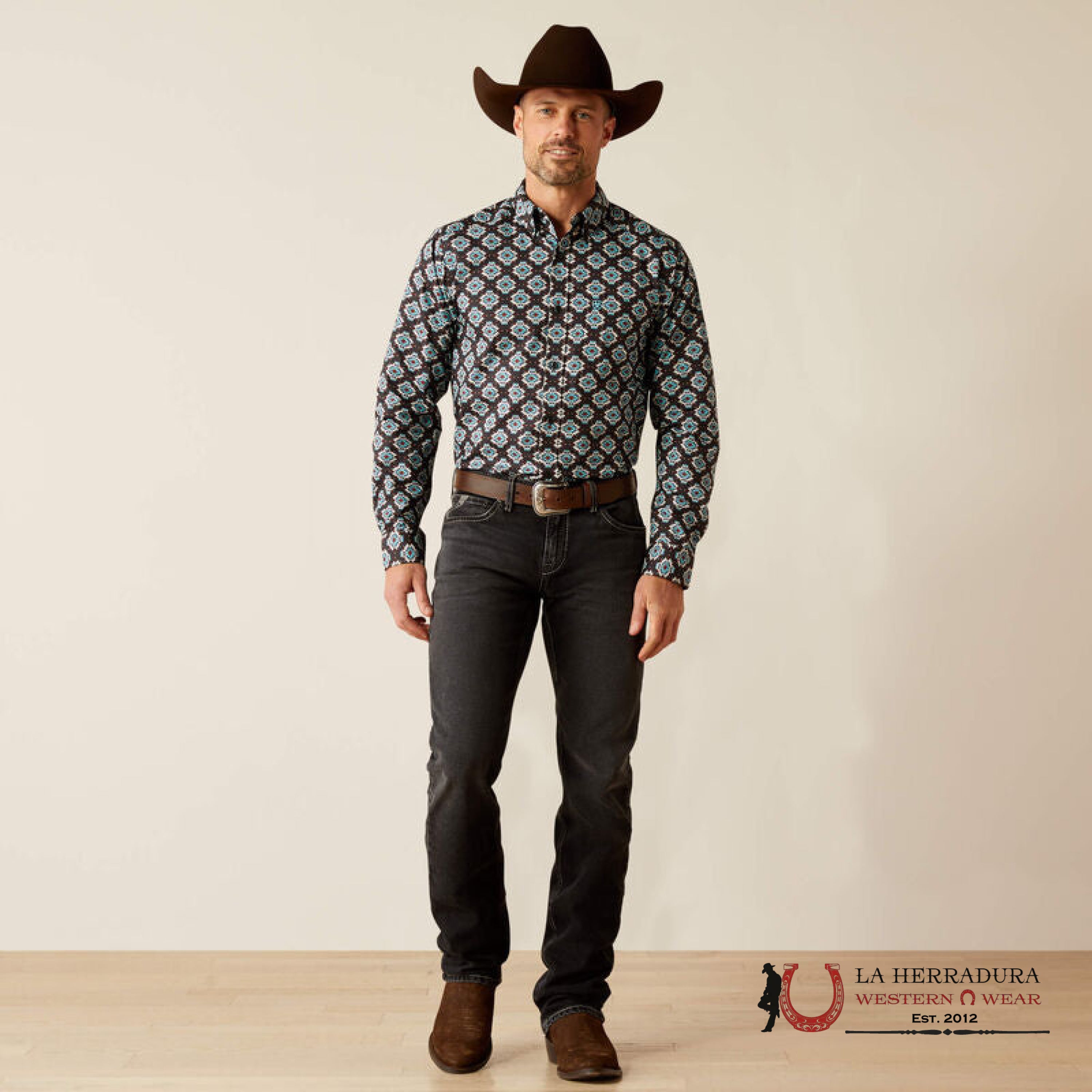 Ariat Paige Fitted Long Sleeve Shirt Black - 3919 Ropa Hombres