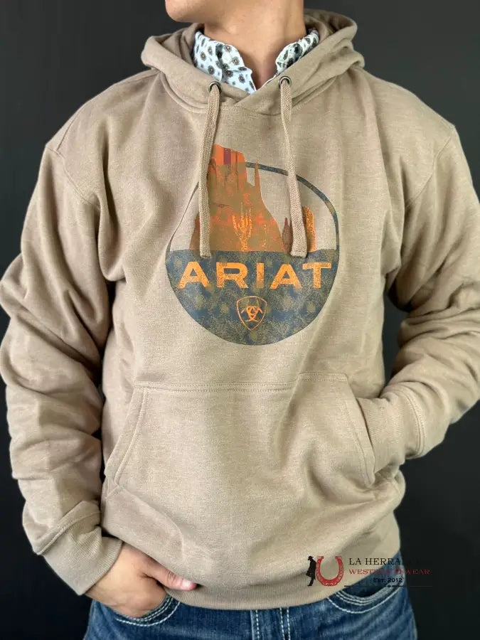 Ariat Peak Desert Hoodie Dune Heather Ropa Hombres