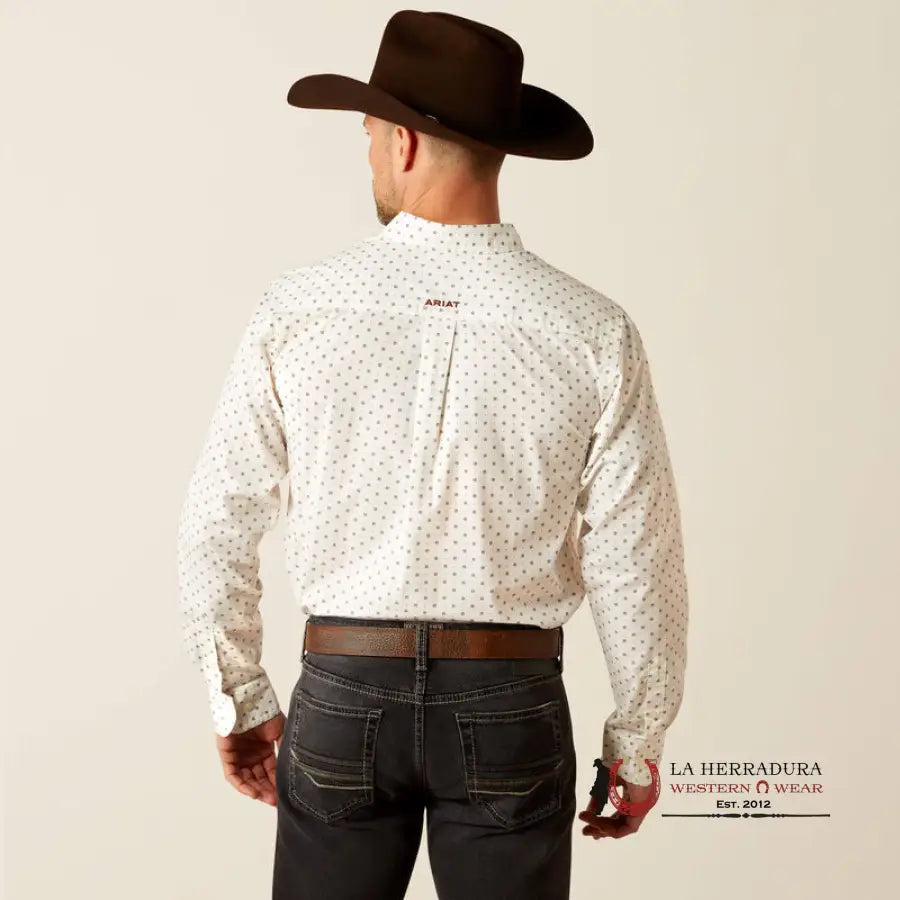 Ariat Pembroke Fitted Long Sleeve Shirt White - 3918 Ropa Hombres