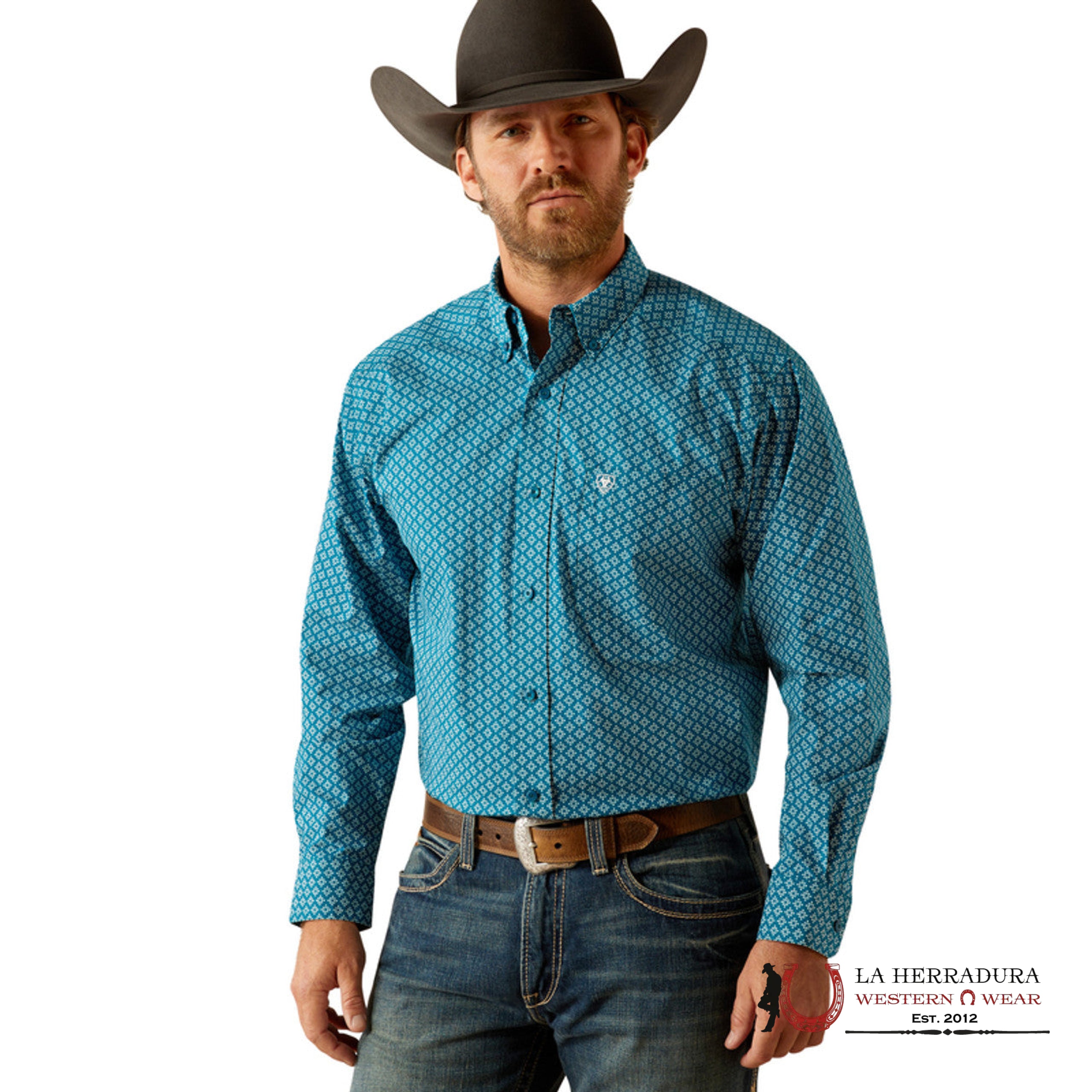 Ariat Petey Long Sleeve Shirt Dark Teal - 3923 Ropa Hombres