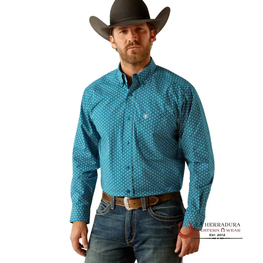 Ariat Petey Long Sleeve Shirt Dark Teal - 3923 Ropa Hombres