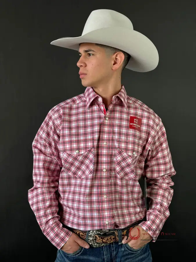 Ariat Pro Forrest Stretch Heartfelt Red And White Ropa Hombres