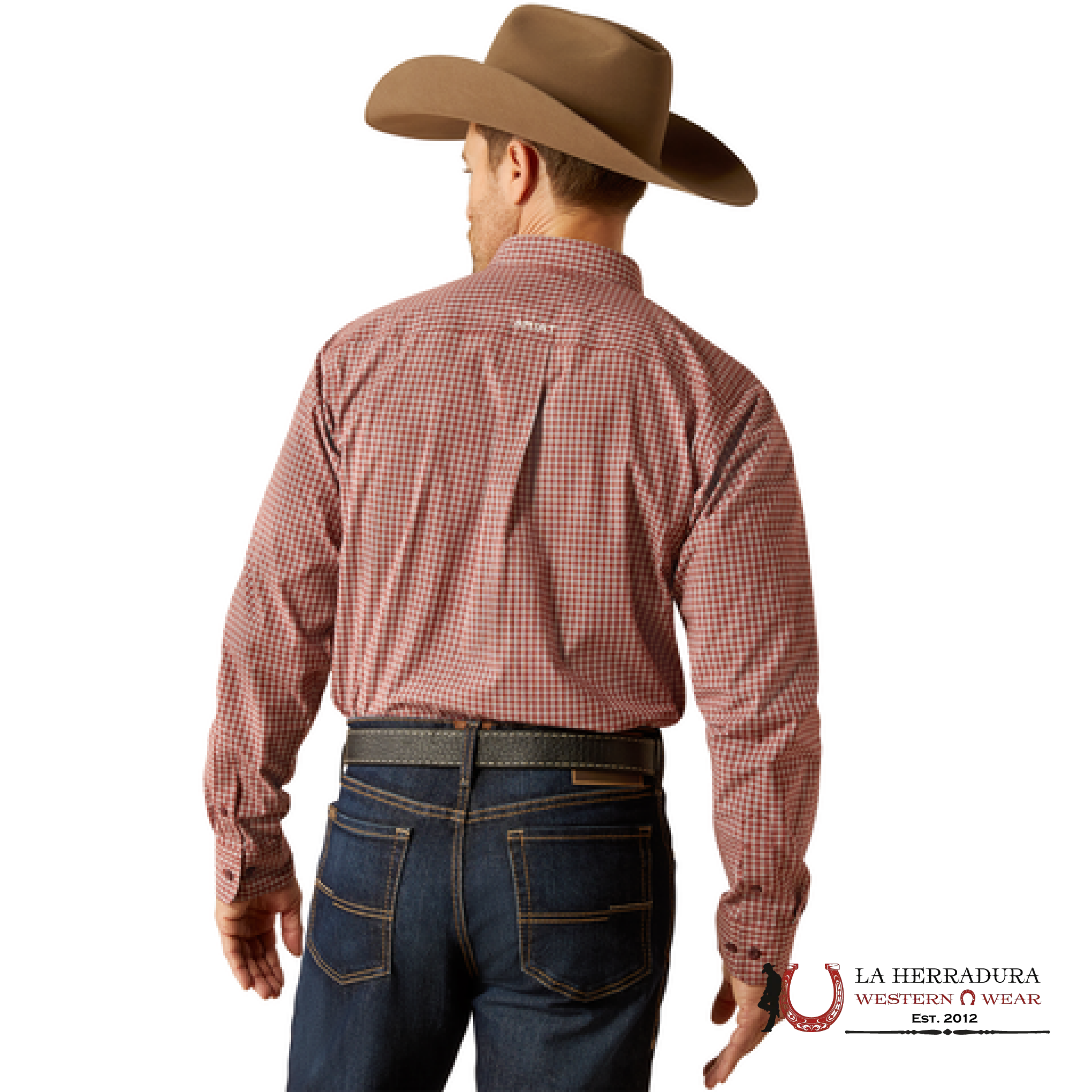 Ariat Pro Pedro Fitted Long Sleeve Shirt Burgundy- 3920 Ropa Hombres