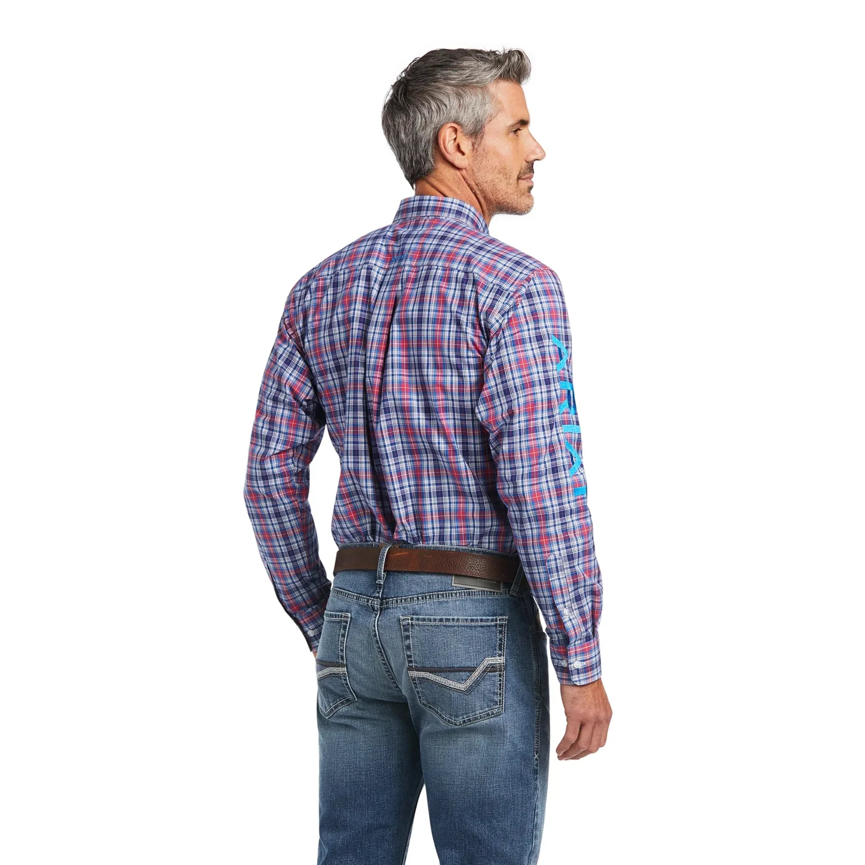 Ariat Pro Team Brandon Fitted Long Sleeve Shirt Blue Depth - 9728 Ropa Hombres