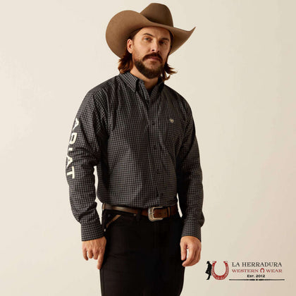 ARIAT PRO TEAM OTTO LONG SLEEVE SHIRT BLACK/KHAKI CLASSIC FIT- 10054058