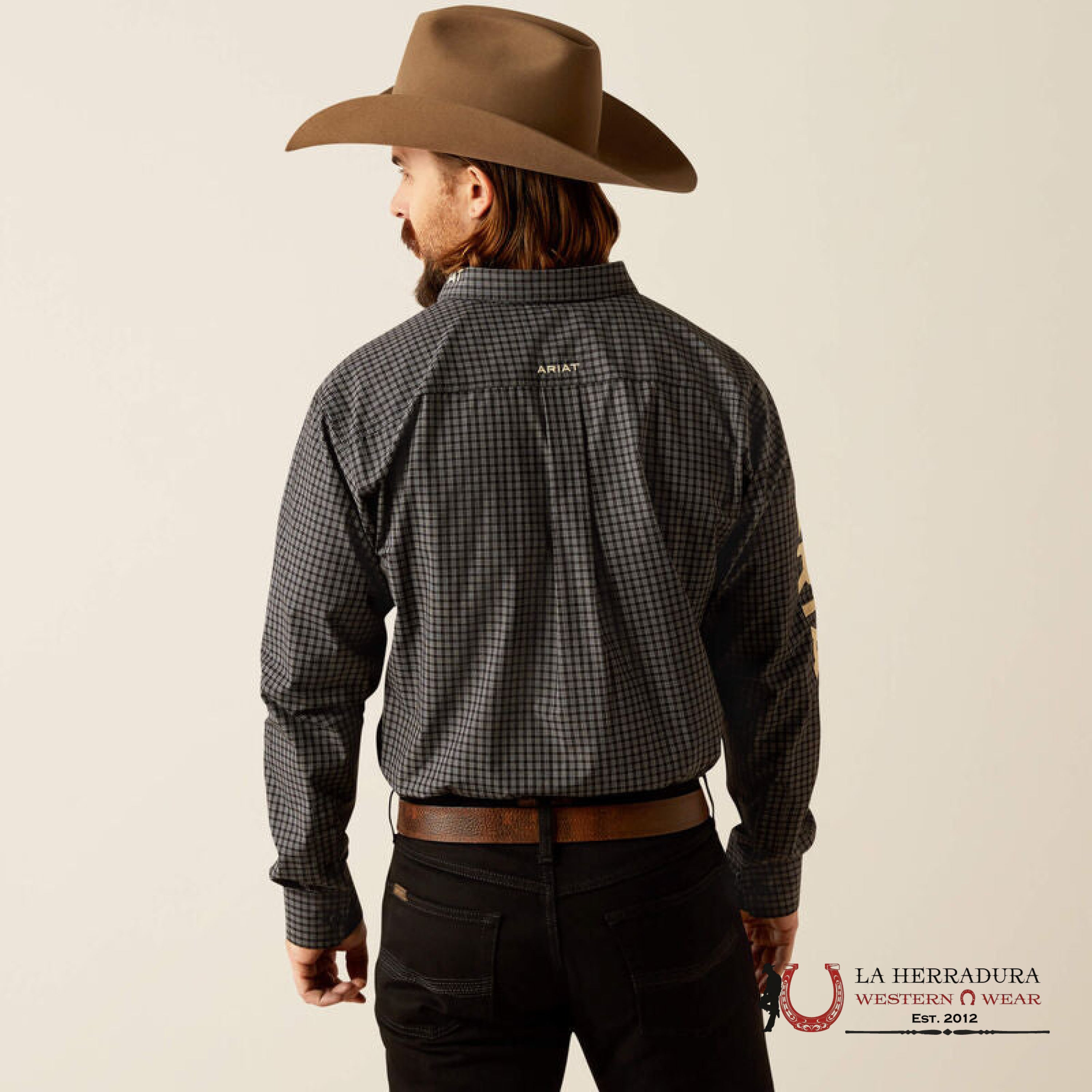 Ariat Pro Team Otto Long Sleeve Shirt Black/Khaki Classic Fit - 4058 Ropa Hombres