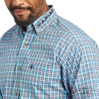ARIAT PRO TEAM SHAY FITTED LONG SLEEVE SHIRT WHITE - 10040791