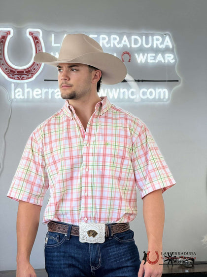 ARIAT PRO TRUMAN TEA ROSE CLASSIC FIT SHORT SLEEVE SHIRT 10048359
