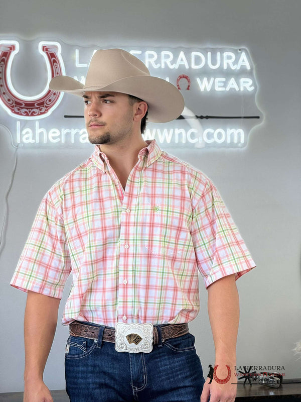 ARIAT PRO TRUMAN TEA ROSE CLASSIC FIT SHORT SLEEVE SHIRT 10048359