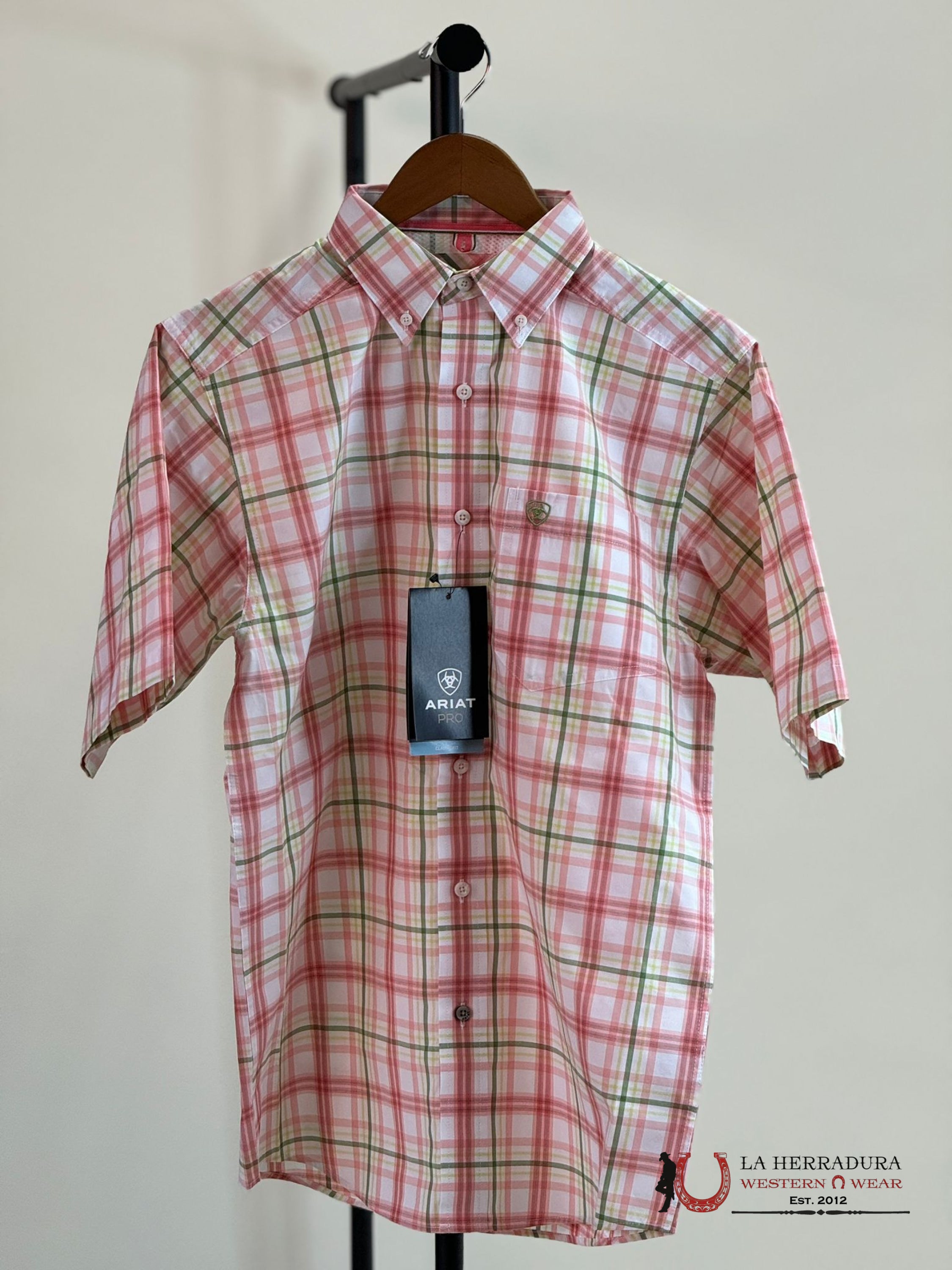 Ariat Pro Truman Tea Rose Classic Fit Short Sleeve Shirt Ropa Hombres