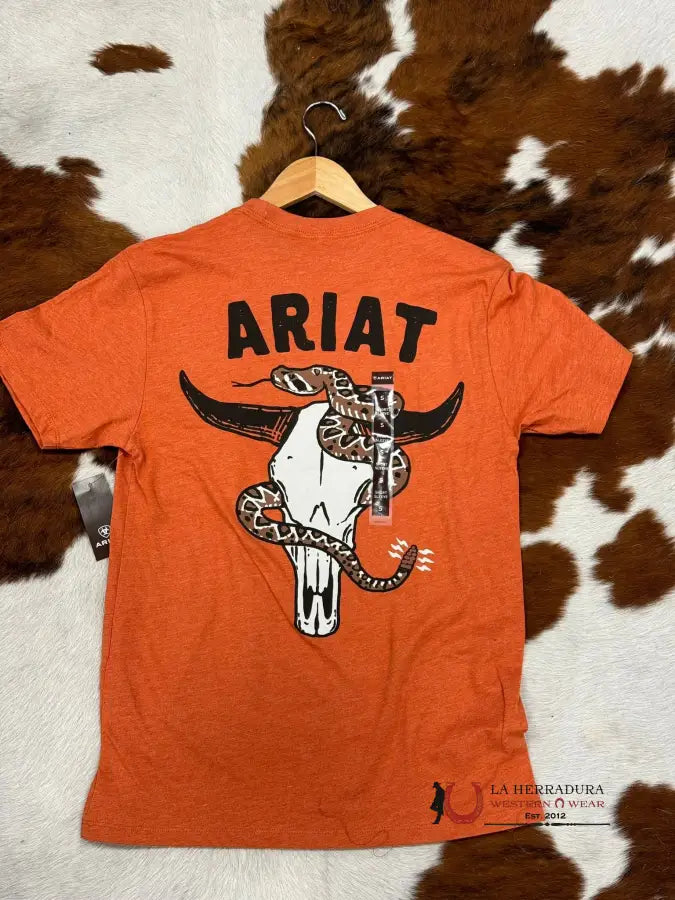 Ariat Rattler Skull Adobe Heather Short Sleeve T-Shirt Ropa Hombres