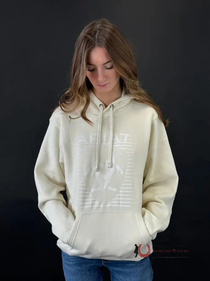 Ariat Real Fadding Lines Hood White Onyx Hoodie-6451 Ropa Mujeres