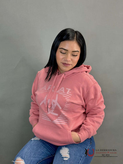 ARIAT REAL FADING LINES HOODIE DUSTY ROSE-10046450