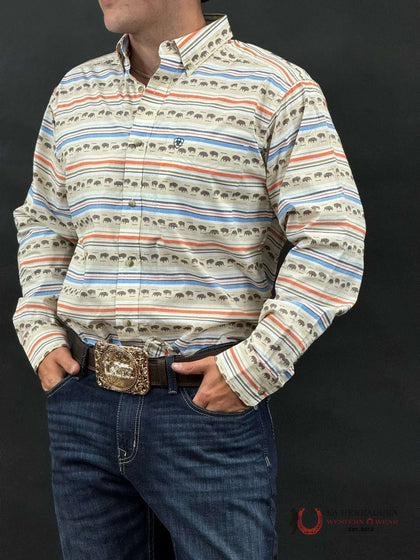 ARIAT REED KAHKI LONG SLEEVE SHIRT - 10051512