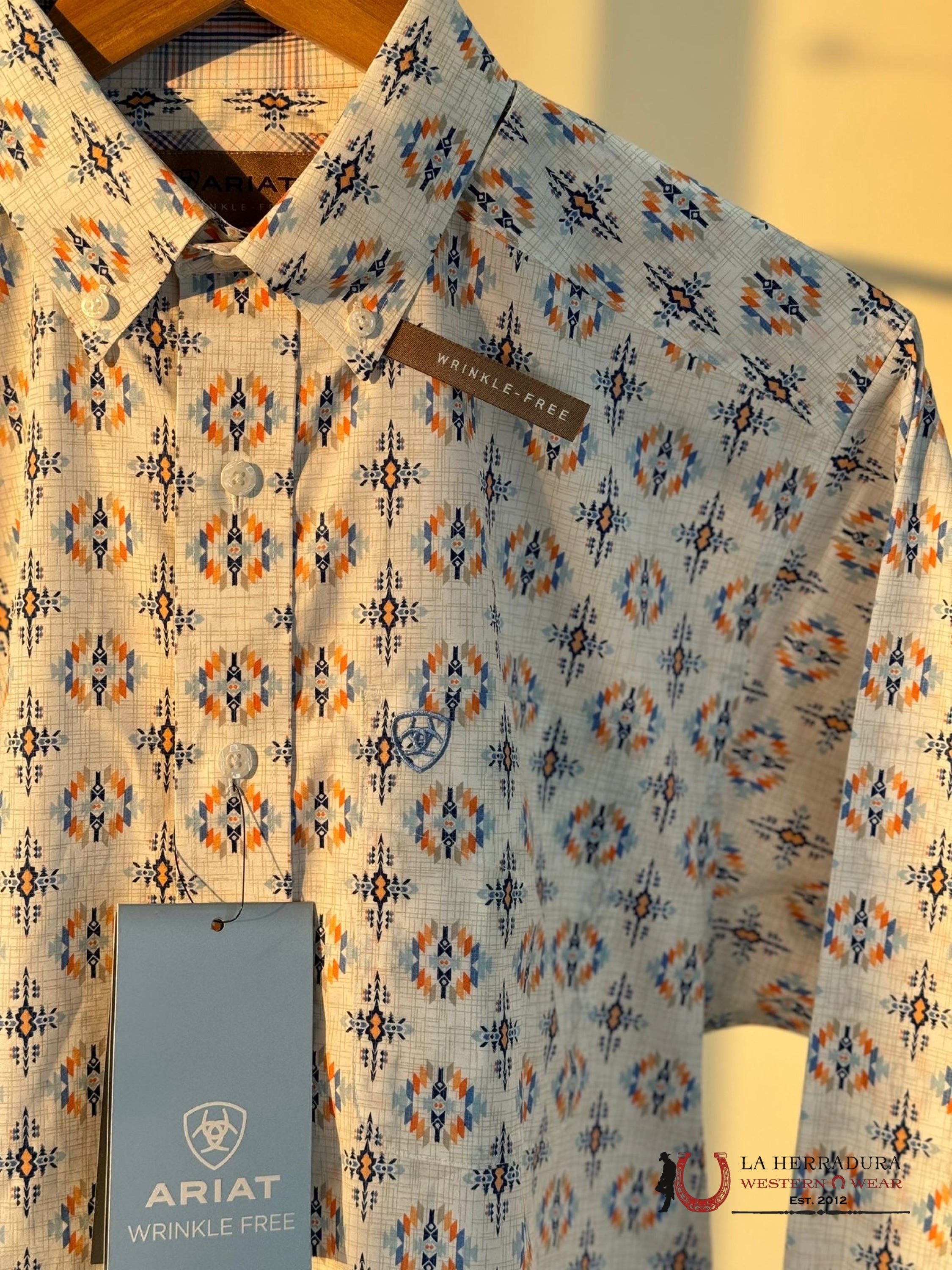 Ariat Remington Oatmeal Long Sleeve Wrinkle Free Shirt Ropa Hombres