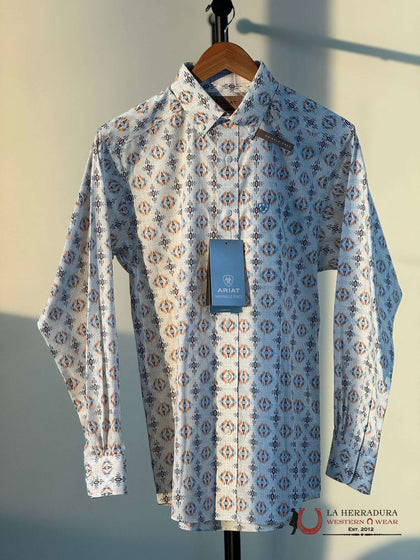 ARIAT REMINGTON OATMEAL LONG SLEEVE WRINKLE FREE SHIRT 10048366