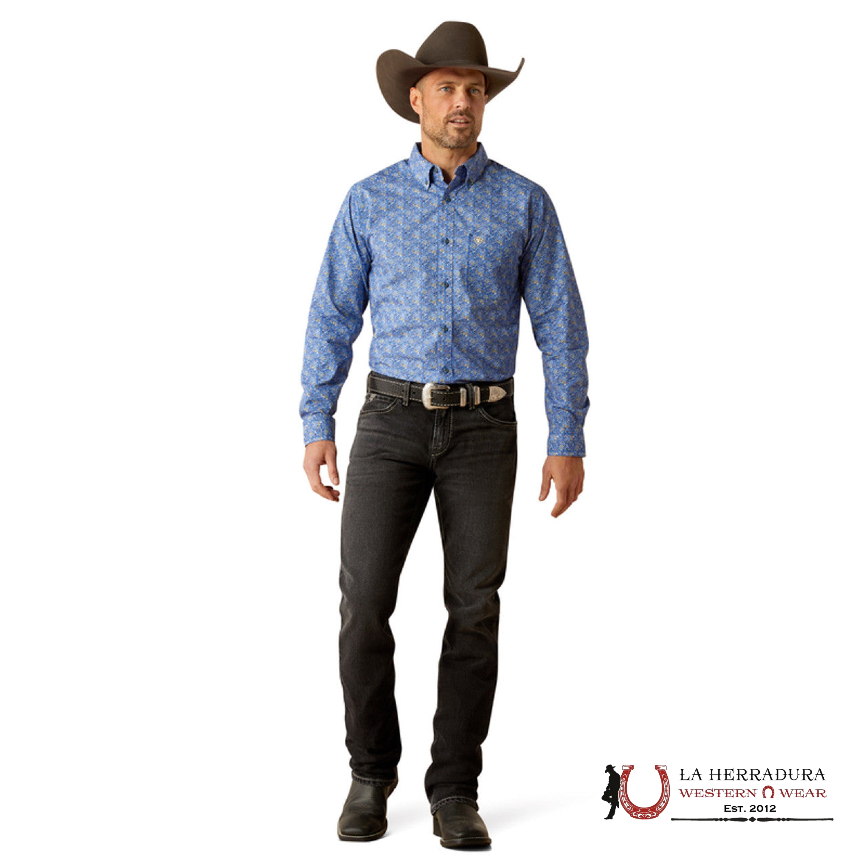 Ariat Thell Fitted Long Sleeve Shirt Royal Blue - 2362 Ropa Hombres