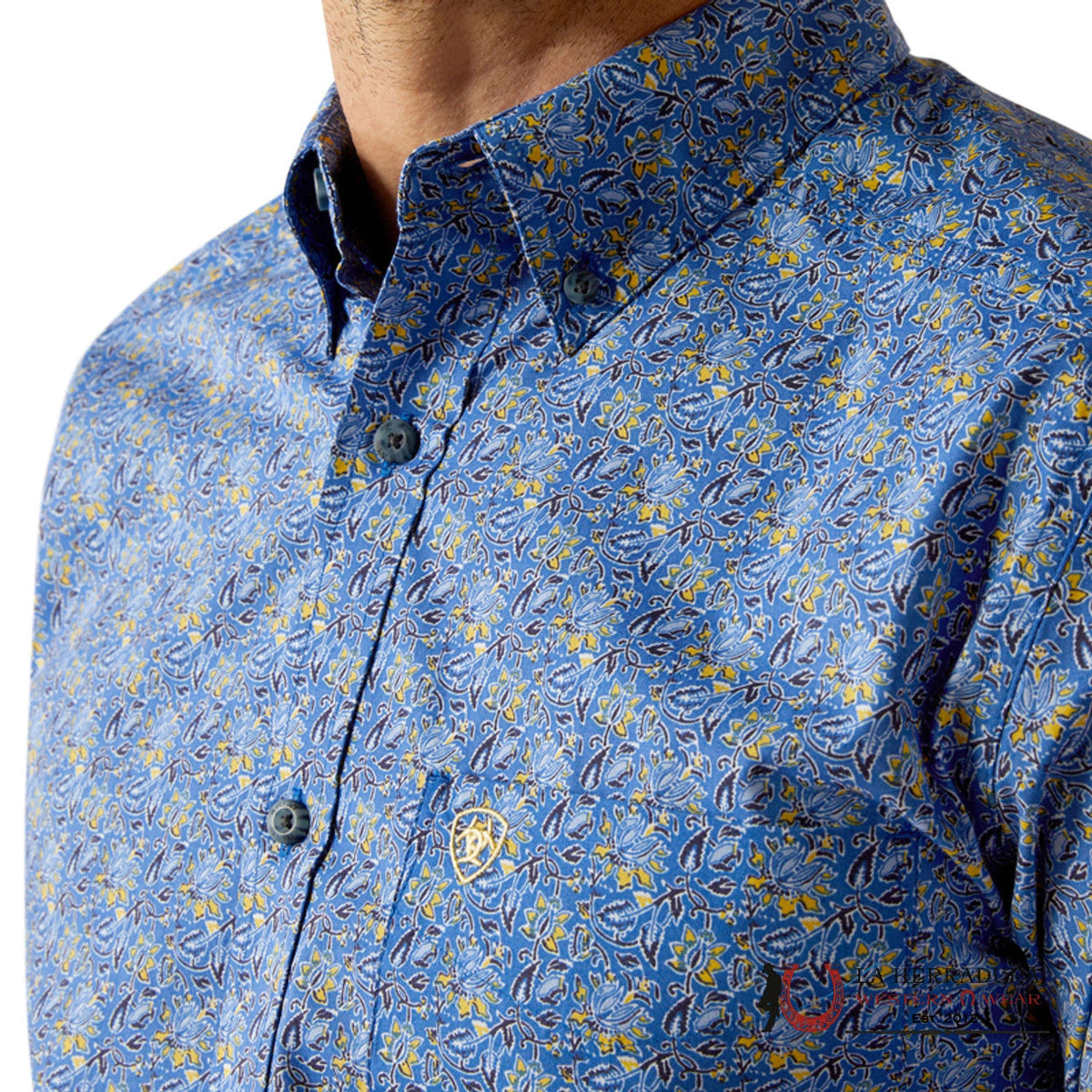 ariat royal blue dress shirt REYES FITTED LONG SLEEVE - 10052362 Size:Trailblazer (1X / 16W-18W) A moment for the floral-print-dress Dark blue Long sleeves