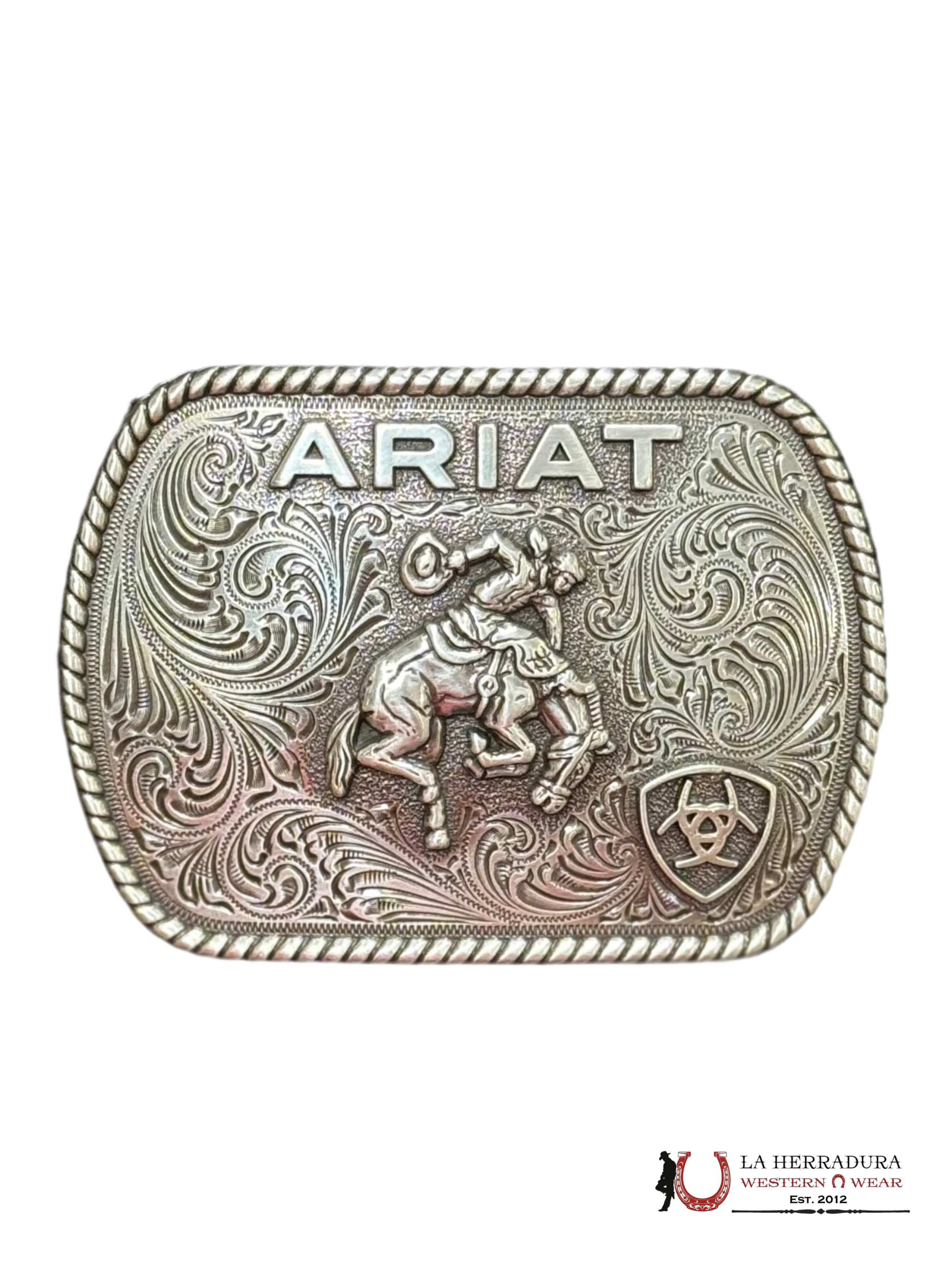 ARIAT RIDING COWBOY LOGO SQUARE BUCKLE A37053 ACCESORIOS