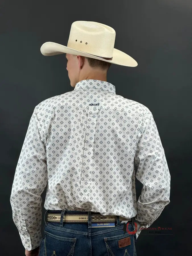 Ariat Rocco White Long Sleeve Shirt Ropa Hombres