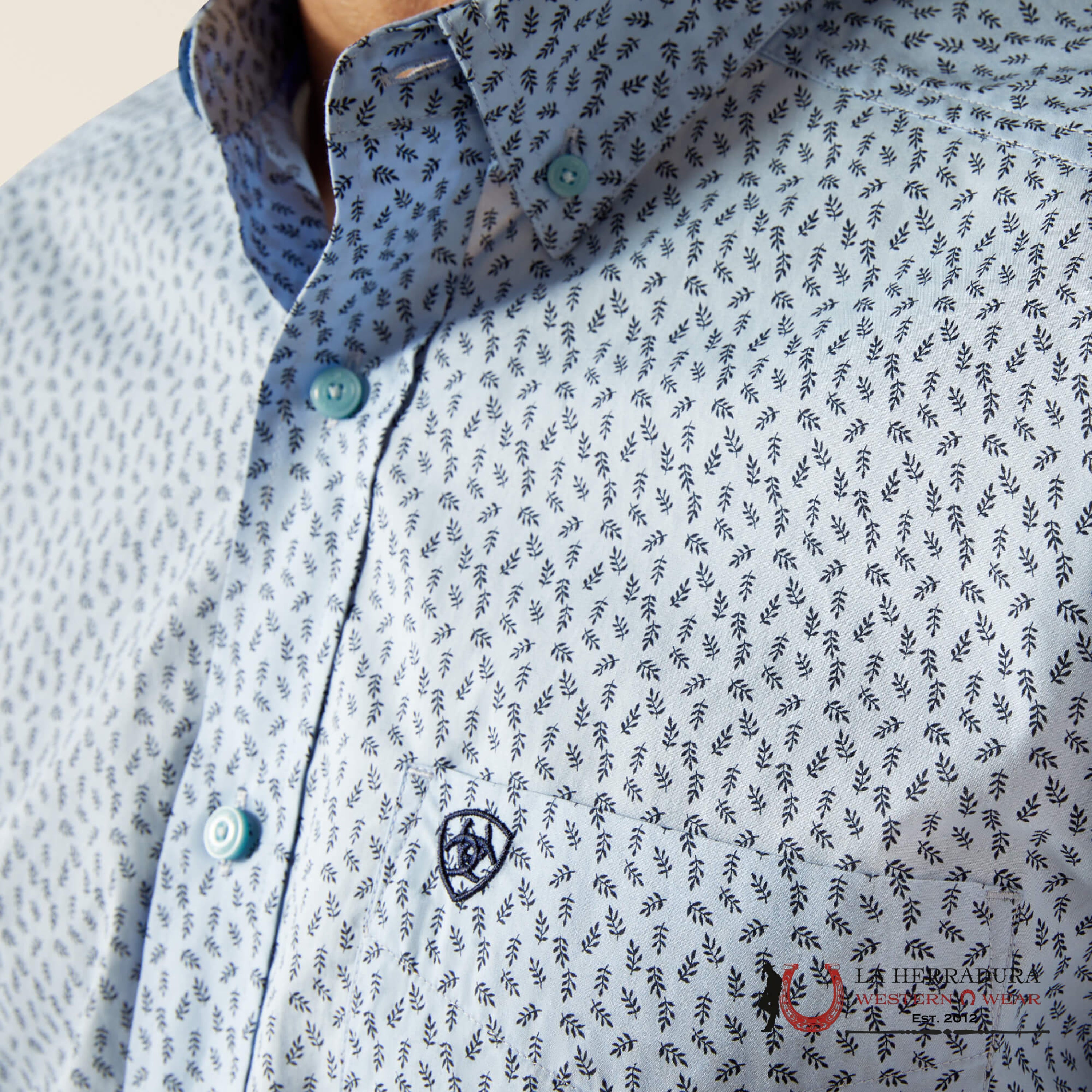 Ariat Rowan Light Blue Long Sleeve Shirt Ropa Hombres