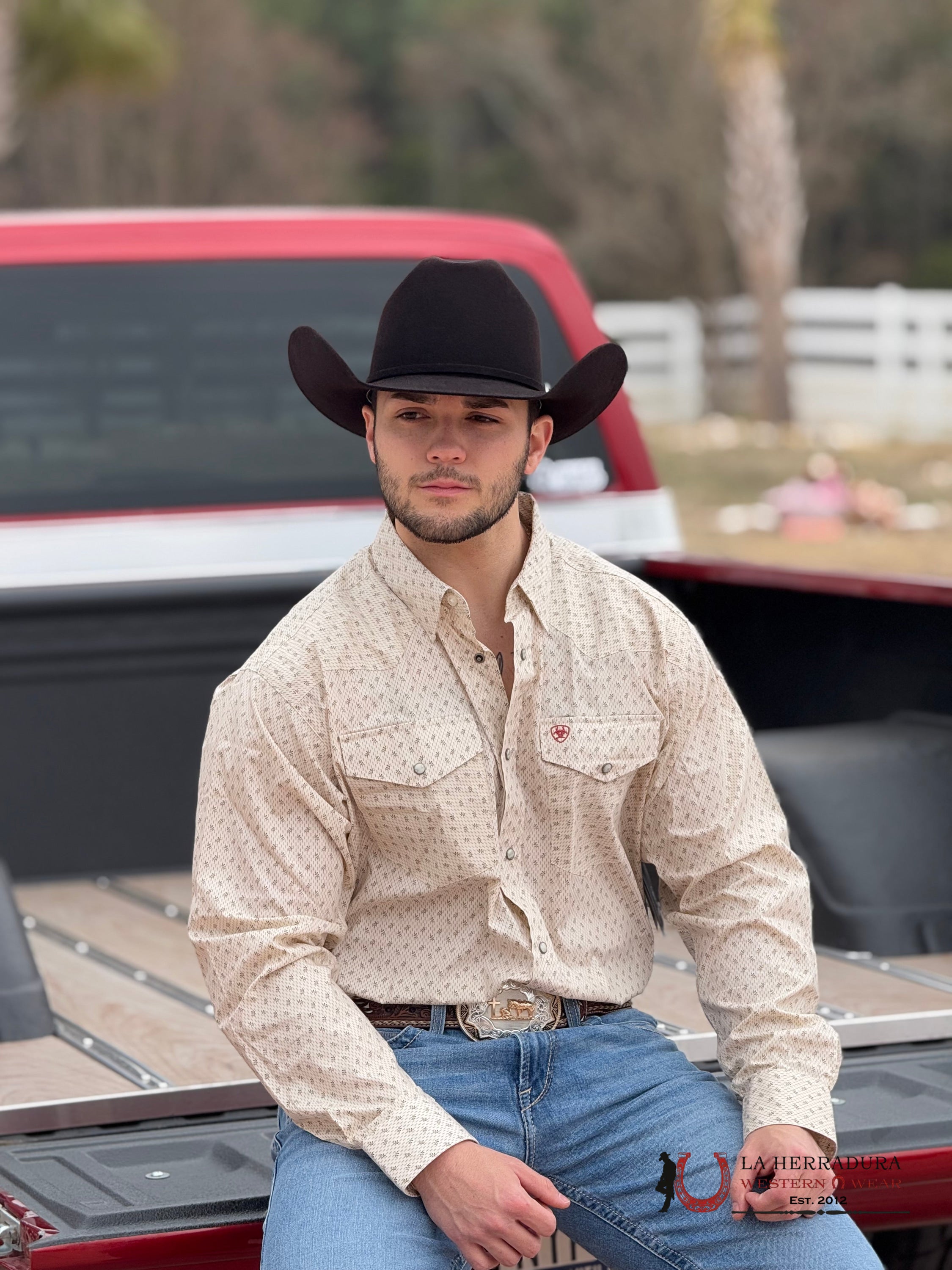 ARIAT SALEM LONG SLEEVE SHIRT OFF WHITE- 2619 ROPA HOMBRES