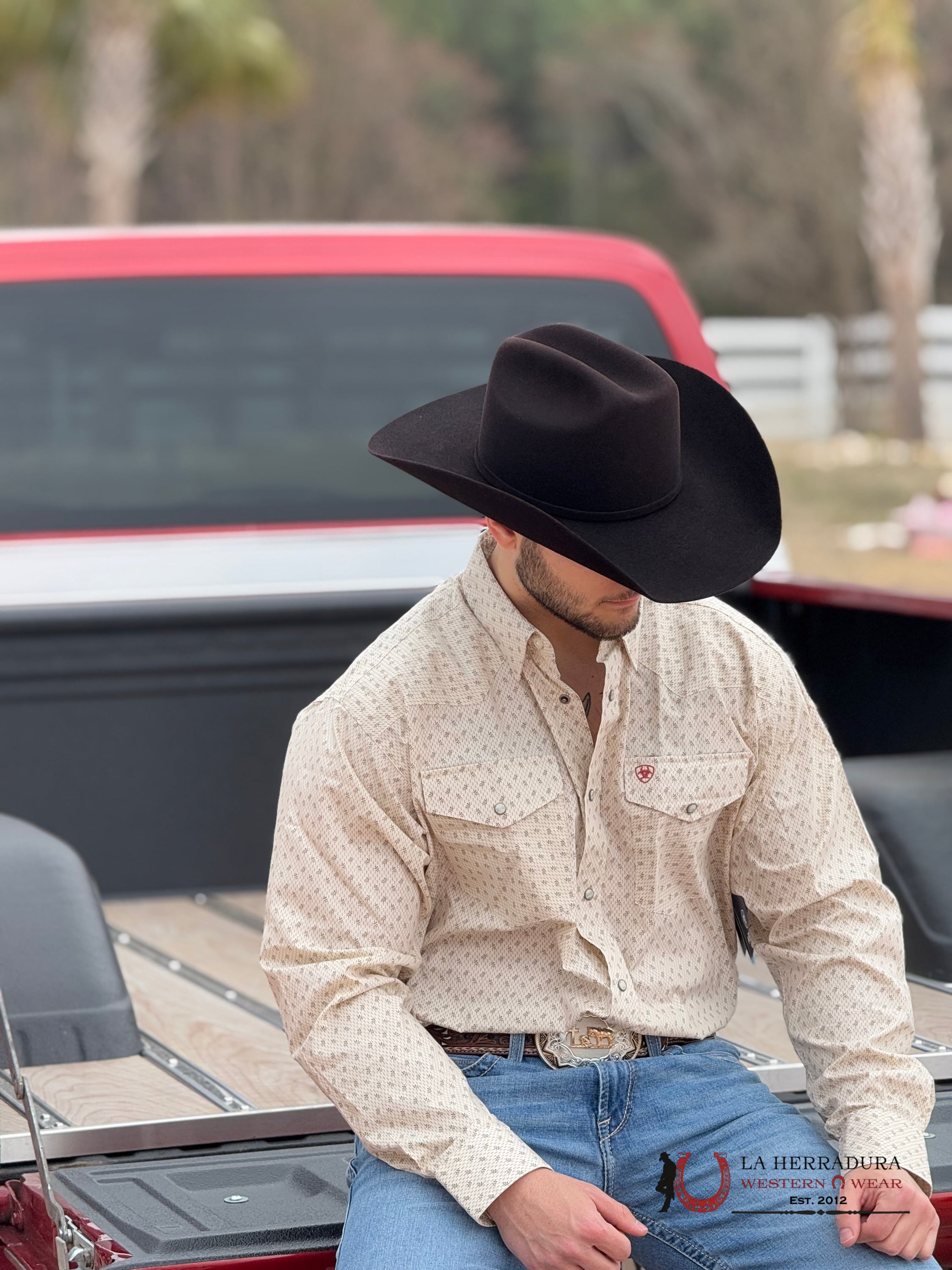 ARIAT SALEM LONG SLEEVE SHIRT OFF WHITE- 2619 ROPA HOMBRES