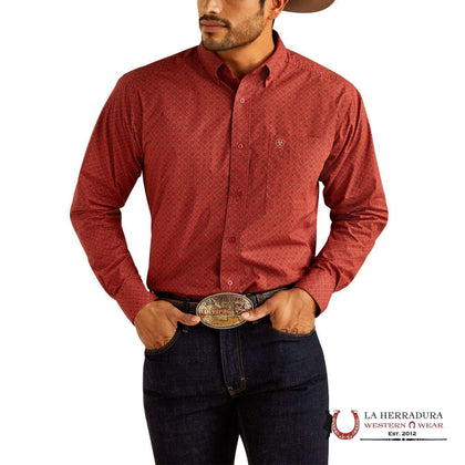CAMISA ARIAT SANDERS DE MANGA LARGA ROJA CORTE CLÁSICO - 10052372