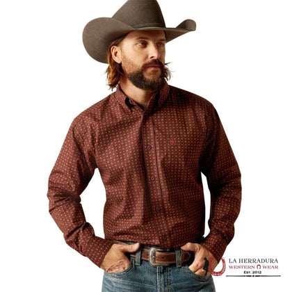 ARIAT SEABROOK LONG SLEEVE SHIRT BROWN CLASSIC FIT - 10052369
