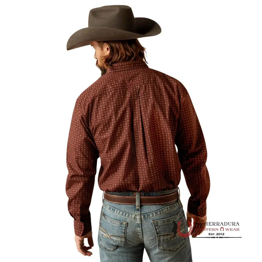 Ariat Seabrook Long Sleeve Shirt Brown Classic Fit- 2369 Ropa Hombres